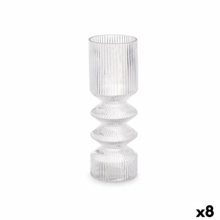 Vase Striber Gennemsigtig Krystal 8 x 23 x 8 cm (8 enheder)