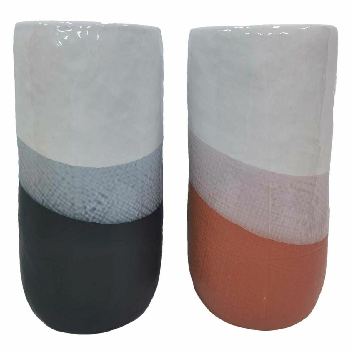 Vase Tricolour 13 x 13 x 25 cm Dolomite (2 enheder) Vase Tricolour 13 x 13 x 25 cm Dolomite (2 enheder)