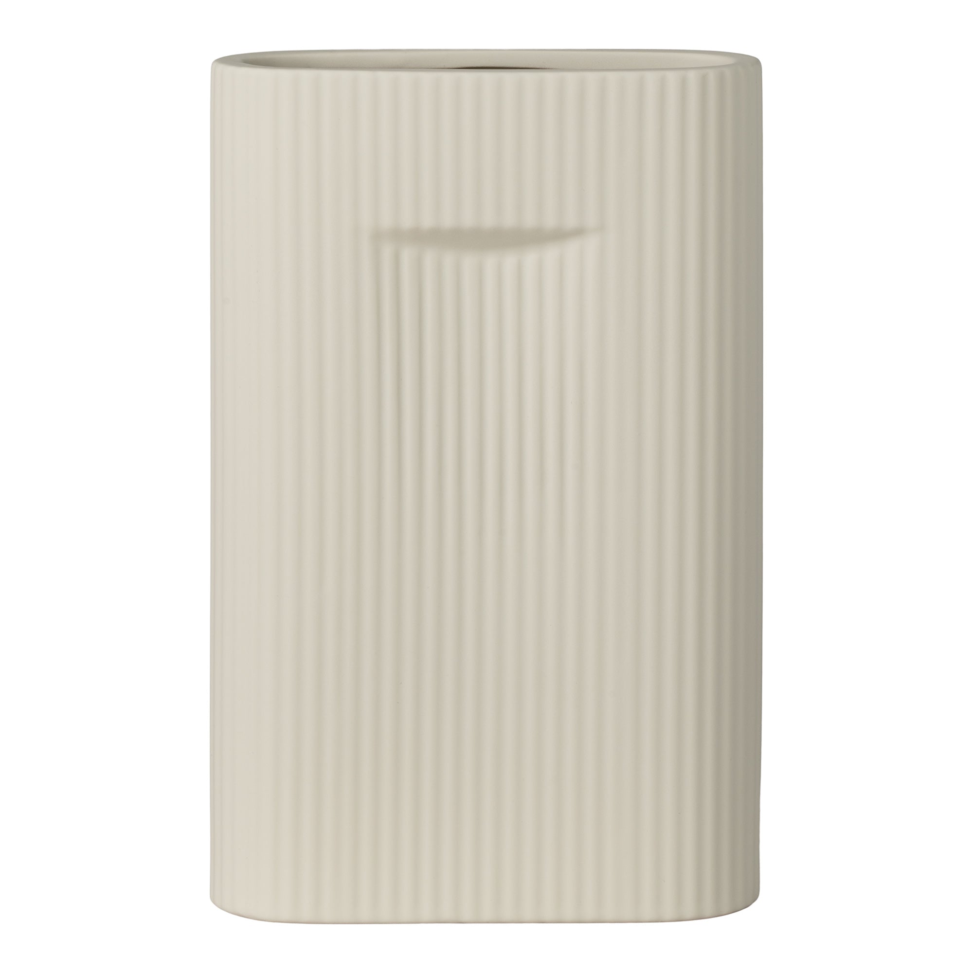 Vase - Vase, Keramik, Grå, 16,5X6,5X26 Cm Vase - Vase, Keramik, Grå, 16,5X6,5X26 Cm