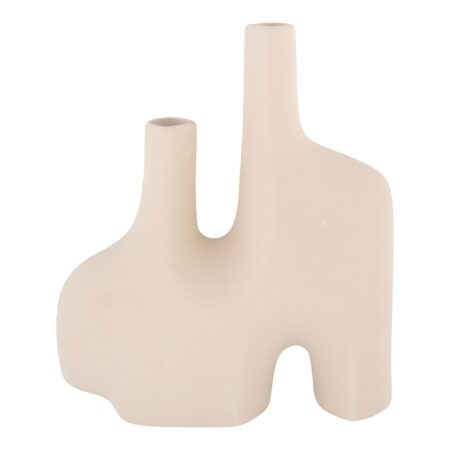 Vase - Vase, keramik, sand, 23,5x8x27 cm - Sand