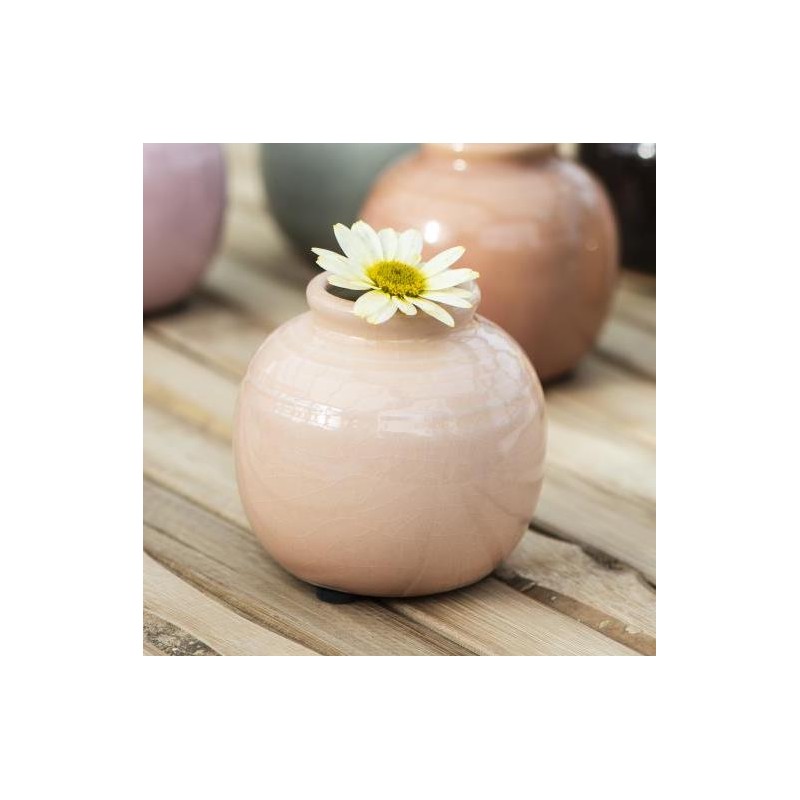 Vase "Yrsa" sart rosa mini rustik m/ riller - Ib Laursen H: 7,5 Vase "Yrsa" sart rosa mini rustik m/ riller - Ib Laursen H: 7,5