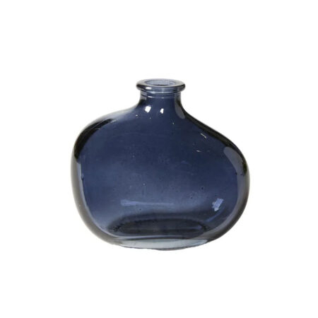 Vase blå glas h10cm b11cm 251407