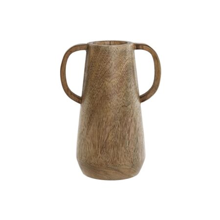 Vase - brun mangotræ, med håndtag (H 23 cm)
