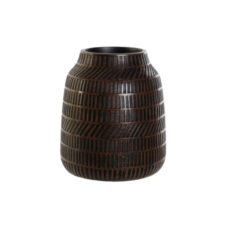 Vase - brun/sort harpiks, kolonistil, 19 × 19 × 21 cm