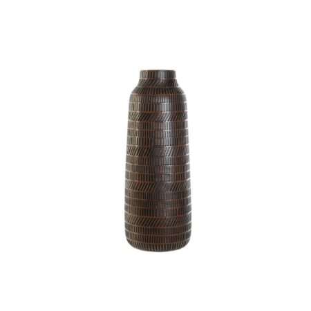 Vase - brun/sort harpiks, kolonistil, 20 × 20 × 48 cm