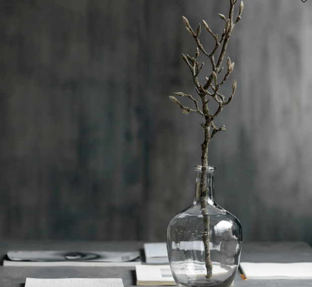 Vase / flaske – Fin til små blomster eller lyskæde Materiale: glas Vase / flaske – Fin til små blomster eller lyskæde Materiale: glas