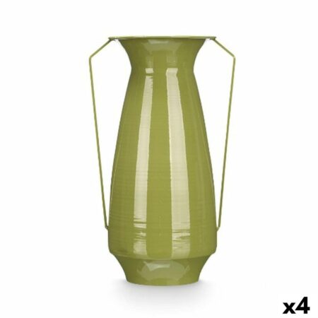 Vase - grøn konisk jern, 25,5 × 41,5 × 18,5 cm (4 stk.)