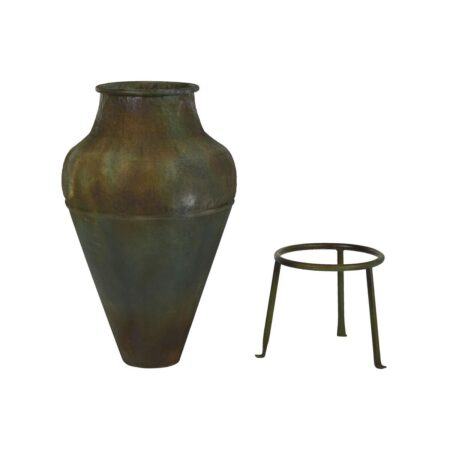 Vase - grøn metal, 49 × 49 × 91 cm