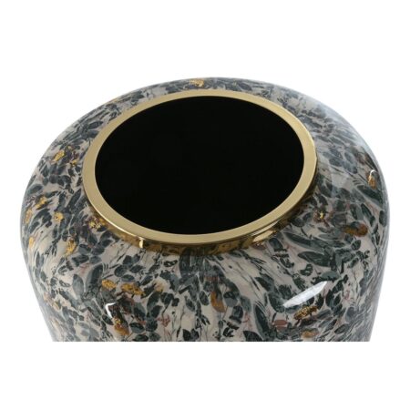 Vase - grøn/gylden metal, 33 × 33 × 35,5 cm