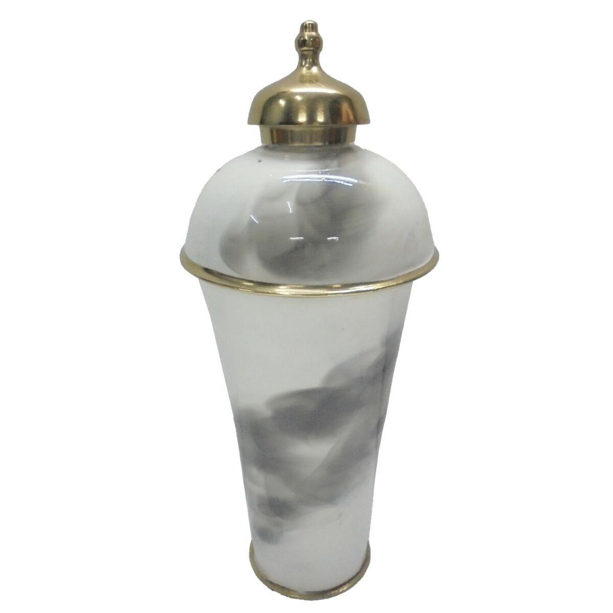 Vase - gylden aluminium og to-farvet jern, moderne, 17 × 17 × 41 cm Vase - gylden aluminium og to-farvet jern, moderne, 17 × 17 × 41 cm