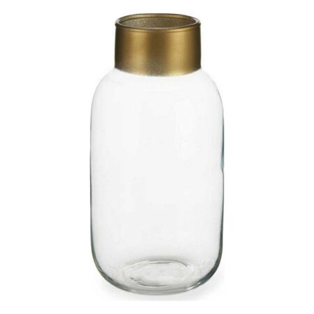 Vase - gylden/gennemsigtig glas 11,5 × 24 cm