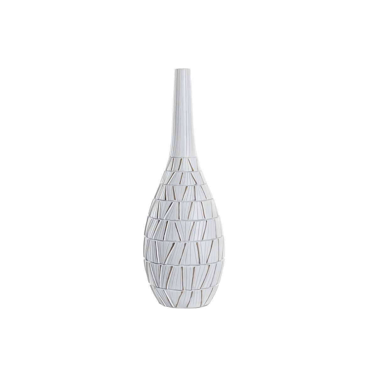 Vase - hvid harpiks, moderne, 18 × 18 × 50 cm Vase - hvid harpiks, moderne, 18 × 18 × 50 cm
