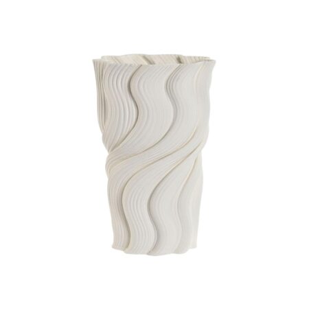 Vase - hvid stentøj, moderne, 16 x 16 x 26 cm