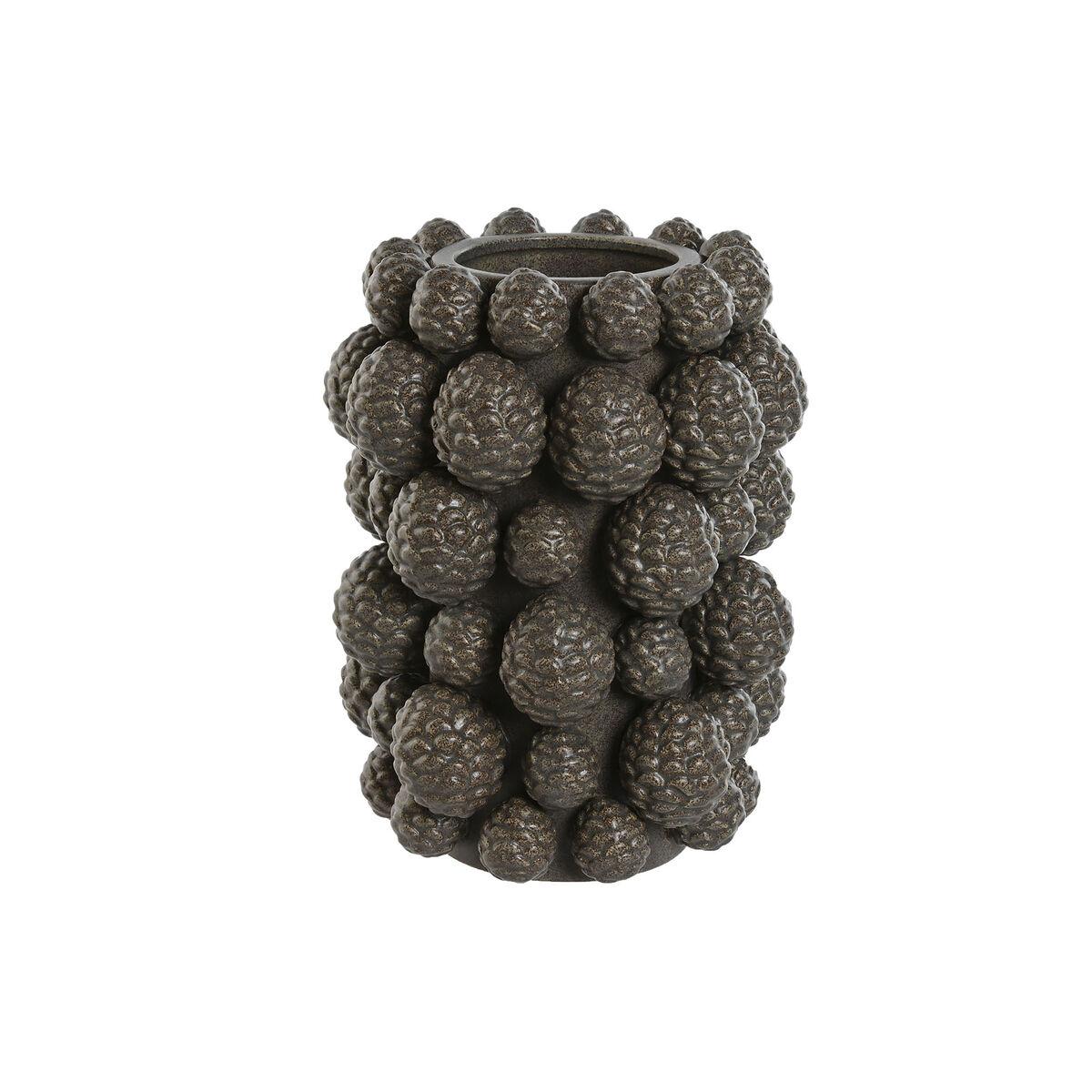 Vase i brun stentøj - ananasdesign, 25 × 25 × 31 cm Vase i brun stentøj - ananasdesign, 25 × 25 × 31 cm
