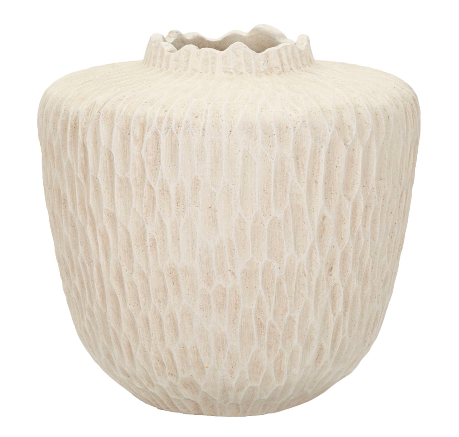 Vase i creme - 35x32x5 cm Vase i creme - 35x32x5 cm