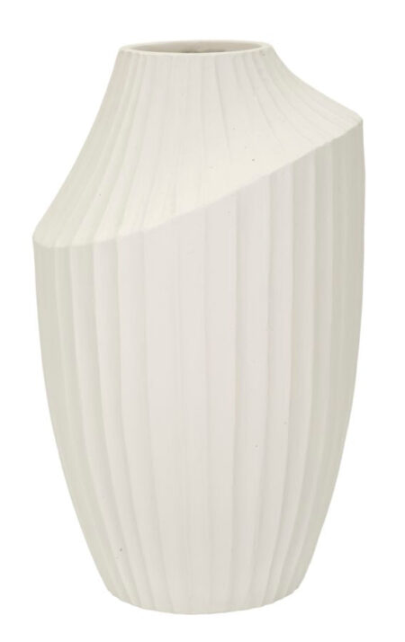Vase i cremehvid - 22x5x38 cm