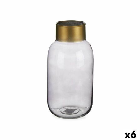 Vase i gråt og gyldent glas 11,5 × 24 cm - 6 stk.