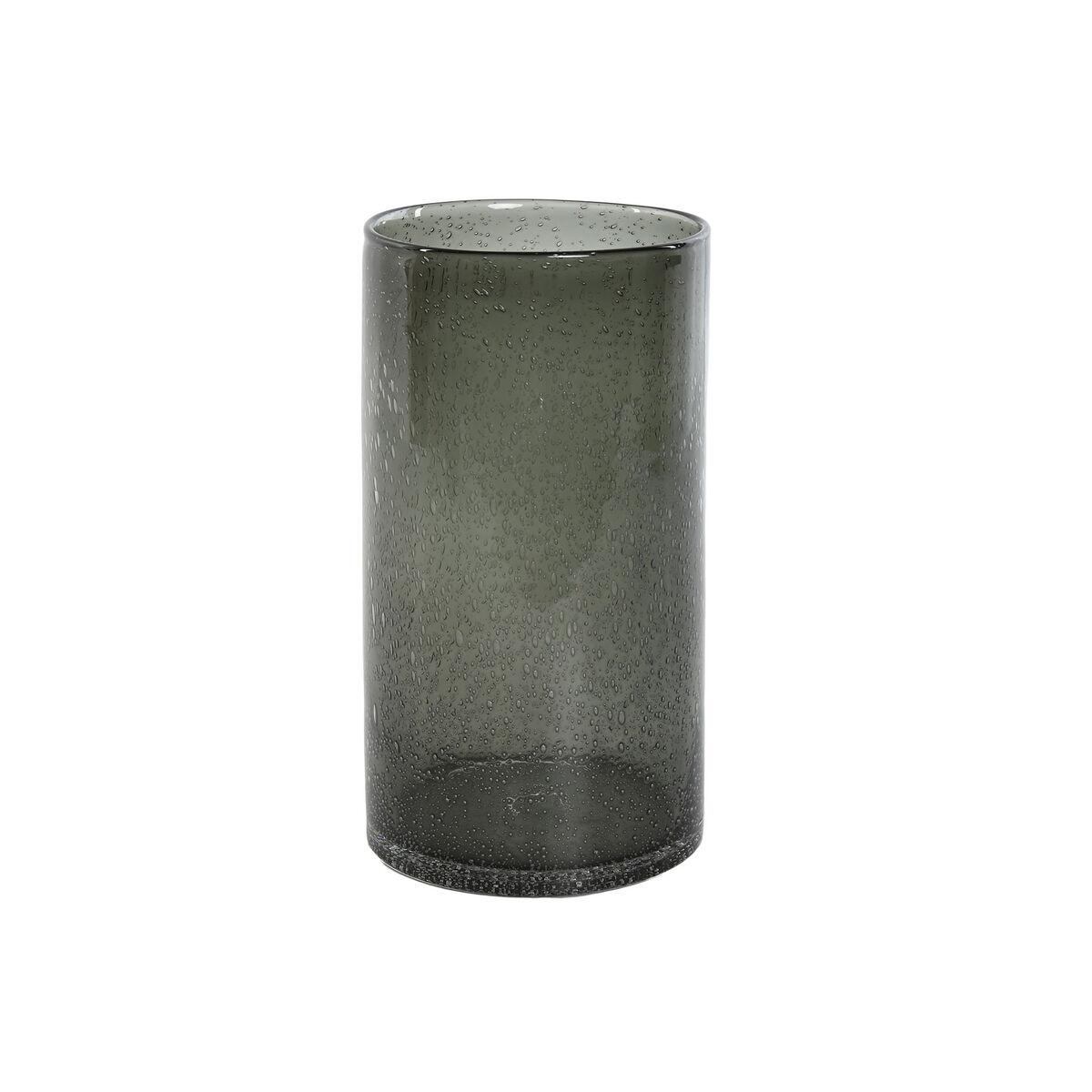 Vase i grøn krystal - moderne, 13,7 × 13,7 × 25,6 cm Vase i grøn krystal - moderne, 13,7 × 13,7 × 25,6 cm