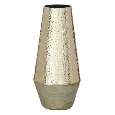 Vase i gylden aluminium - 14 × 14 × 31 cm