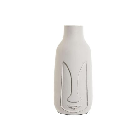 Vase i hvidt mangotræ - moderne ansigt, 15 × 15 × 30 cm