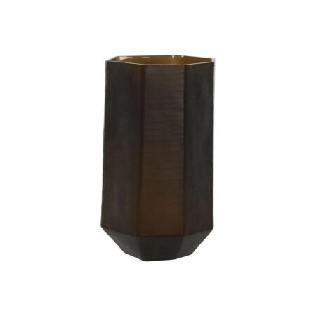 Vase i krystal - mørkegrå, moderne, 18 x 18 x 31 cm