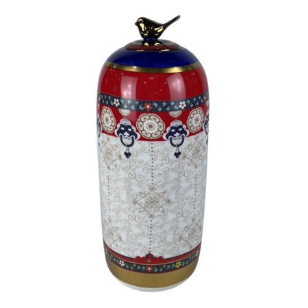 Vase i porcelæn - Shabby Chic, multifarvet (18 x 18 x 42 cm)