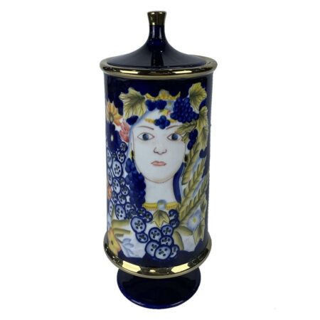 Vase i porcelæn - Sort, Shabby Chic, 15 × 15 × 38 cm