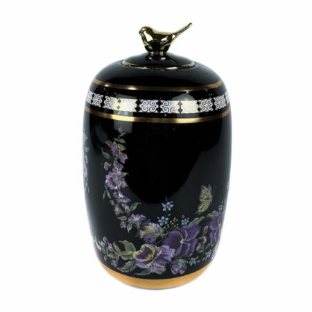 Vase i porcelæn - sort, Shabby Chic 14 x 14 x 24 cm