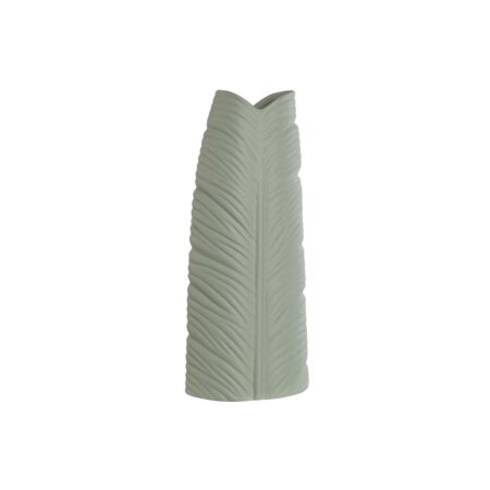 Vase i stentøj - grøn, tropisk blad, 21 × 10 × 50 cm
