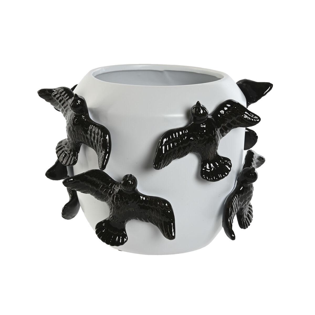 Vase i stentøj - hvid/sort, moderne, 29 × 29 × 21,5 cm Vase i stentøj - hvid/sort, moderne, 29 × 29 × 21,5 cm