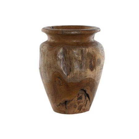 Vase i teak - natur/mørkebrun, 34 × 34 × 40 cm