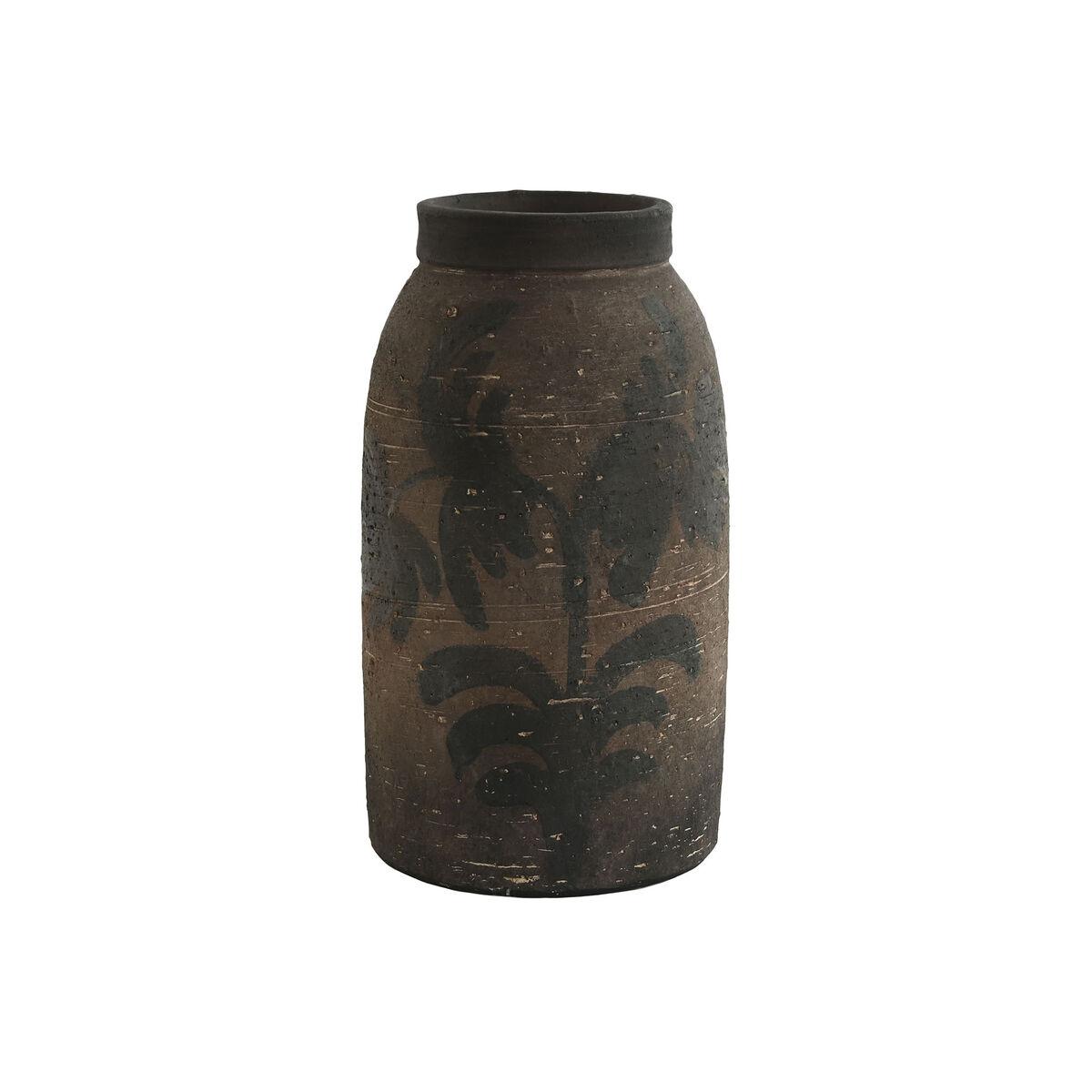 Vase i terrakotta, brun - håndlavet, orientalsk look, 35,5 cm Vase i terrakotta, brun - håndlavet, orientalsk look, 35,5 cm