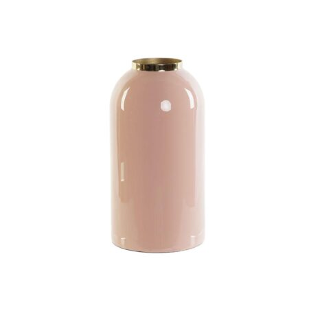 Vase - jern, lakeret, 13 × 13 × 25 cm (2 stk) - grøn/gylden/koral