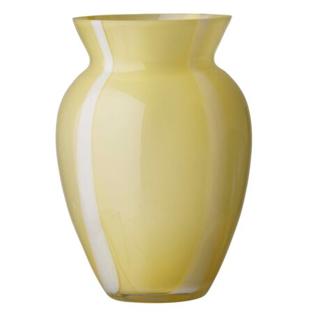 Vase med smal stribe, gul - H25 cm