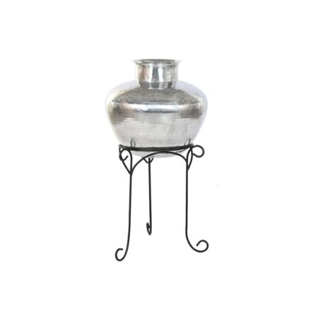 Vase med stativ - sort/sølvfarvet aluminium, 45 × 45 × 95 cm
