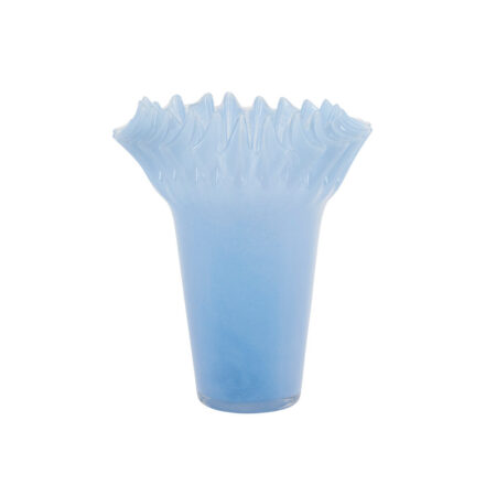 Vase med waffle kant, lyseblå - H22cm