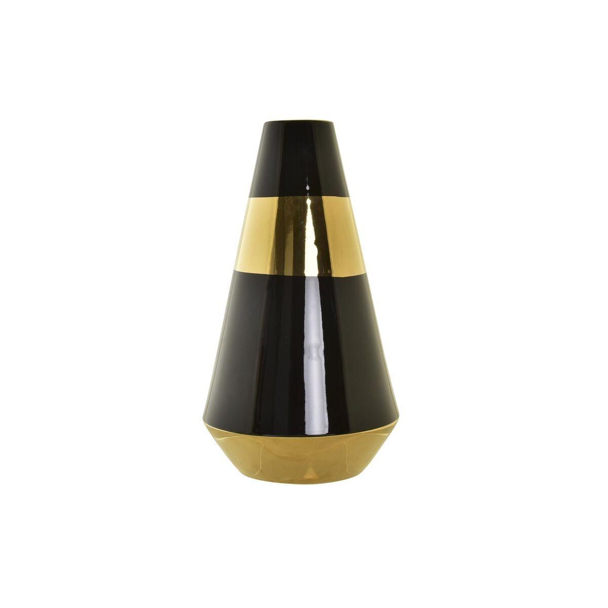 Vase - porcelæn, gylden to‑farvet, moderne 19 × 19 × 35 cm Vase - porcelæn, gylden to‑farvet, moderne 19 × 19 × 35 cm
