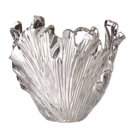Vase, sølvfarvet - H24,5