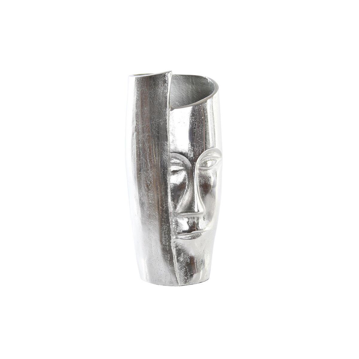 Vase - sølvfarvet aluminium, moderne ansigt, 15 × 13 × 31 cm Vase - sølvfarvet aluminium, moderne ansigt, 15 × 13 × 31 cm