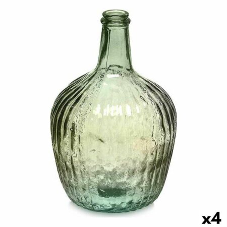 Vase/flaske i glas - grøn, stribet, 4 L (4 stk.)