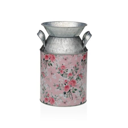 Versa Vase i metal - Pink Cvetlice, 13 × 15,5 × 21 cm