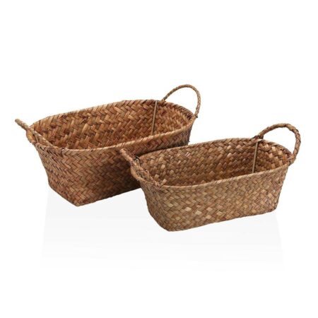Versa kurvesæt med håndtag - brun, tang, 20 × 12 × 30 cm