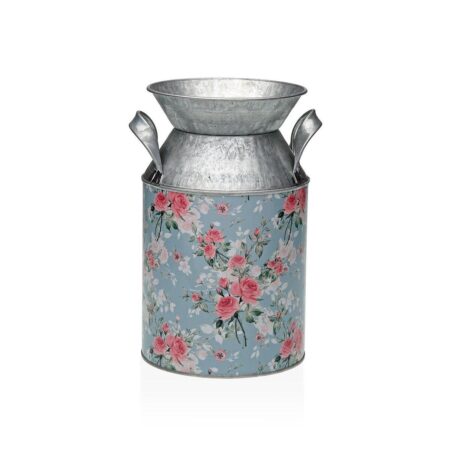 Versa vase i blå metal - Cvetlice, 13 × 15,5 × 21 cm