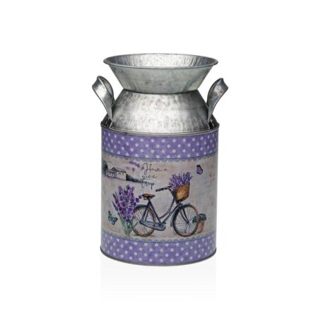 Versa vase i metal - Syren, cykelmotiv, 13 × 15,5 × 21 cm