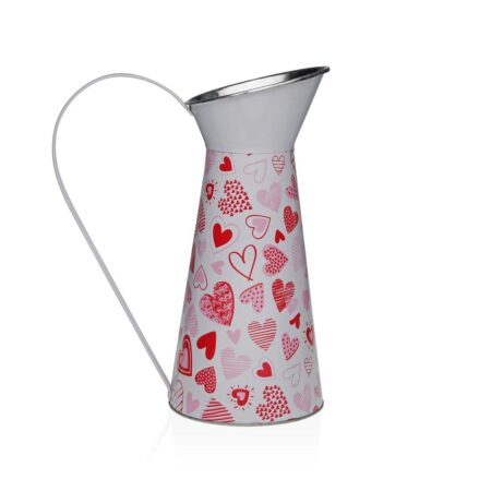 Versa vase i metal - rød med hjerter, 16 × 28 × 22 cm