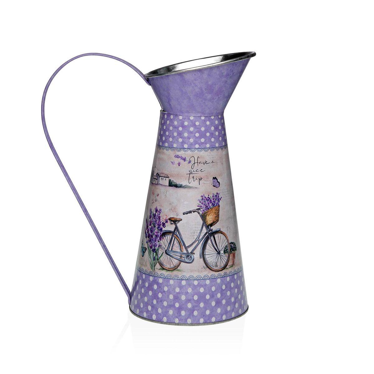 Versa vase i metal - syren, cykelmotiv, 16 × 28 × 22 cm Versa vase i metal - syren, cykelmotiv, 16 × 28 × 22 cm