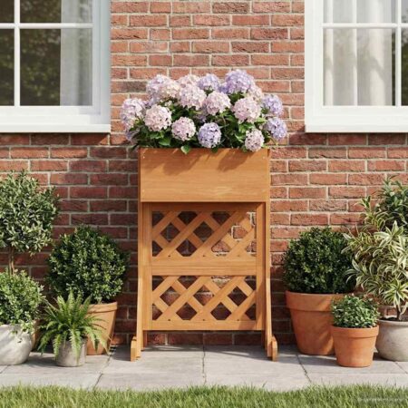 Vertikal have trellis med plantekasse 48 x 30 x 70,5 cm i massivt fyrretræ, orange