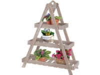 Vilde Træ blomsterbed, stativ, reol, 3-etagers stige, trappet, til blomster, urter, planter, potter