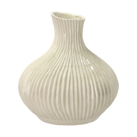 Villa Collection Eik vase 28xØ27 cm Cremehvid