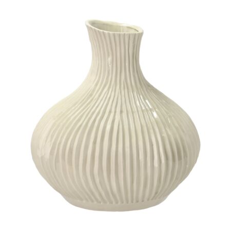 Villa Collection Eik vase 33,5xØ31 cm Cremehvid